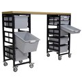 Storwerks Mobile Workbench Storage Station w/Wood Top -9 StorSystem Trays-Red CE2097DGGC-WB3S3D3TLG